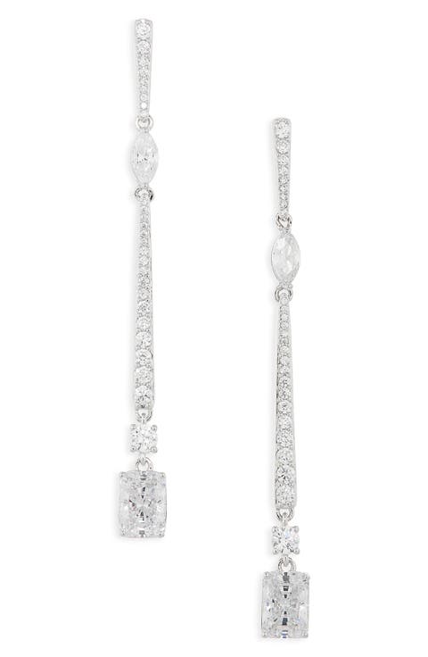 Rae Cubic Zirconia Linear Drop Earrings