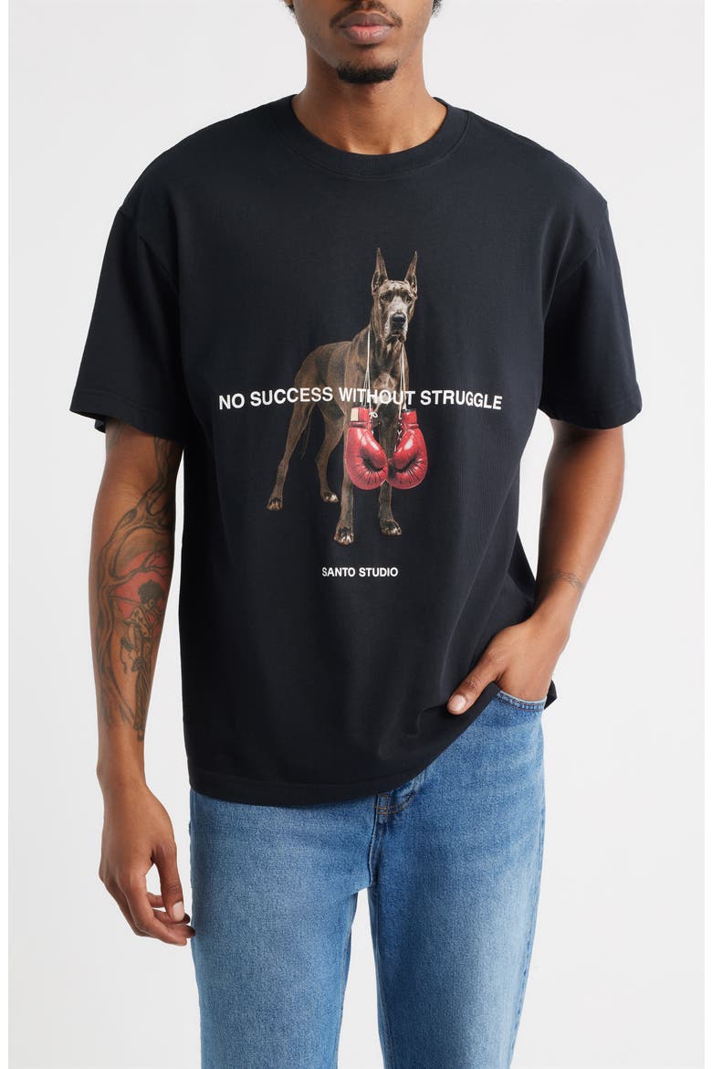 Success Drappo Graphic T-Shirt, Main, color, BLACK