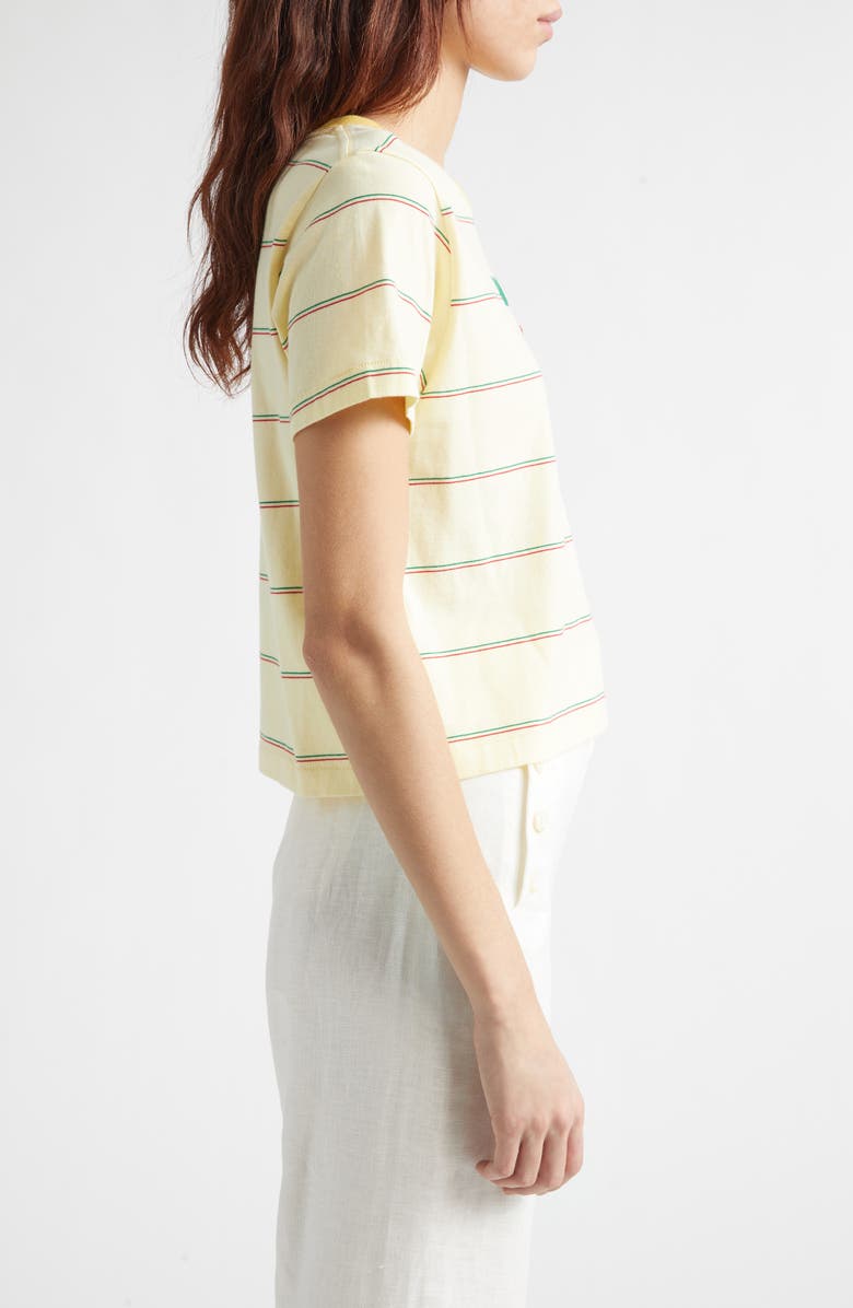 Bode Summertime Stripe Cotton T-Shirt, Alternate, color, Yellow Multi