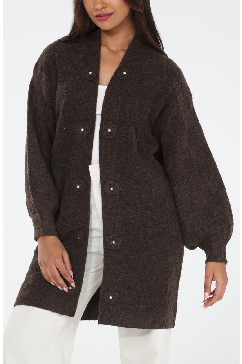 Longline Coatigan, Main, color, CHOCOLATE