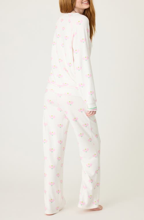 Shop Pj Salvage Peachy Par Jersey Pajamas In Ivory