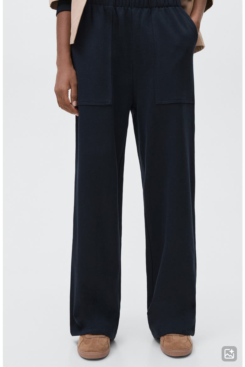 Cotton Wide Leg Pants, Main, color, NAVY