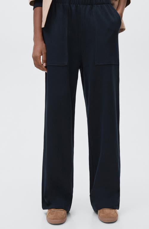 Mango Teen Cotton Wide Leg Pants In Blue