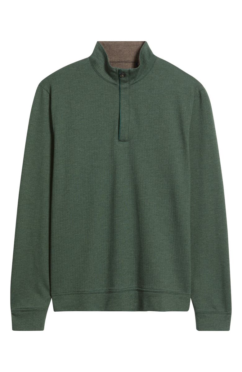 johnnie-O Rubin Herringbone Quarter Zip, Alternate, color, Moss