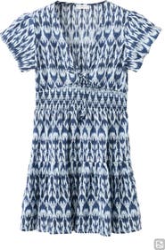 MANGO TEEN Print Smocked Minidress