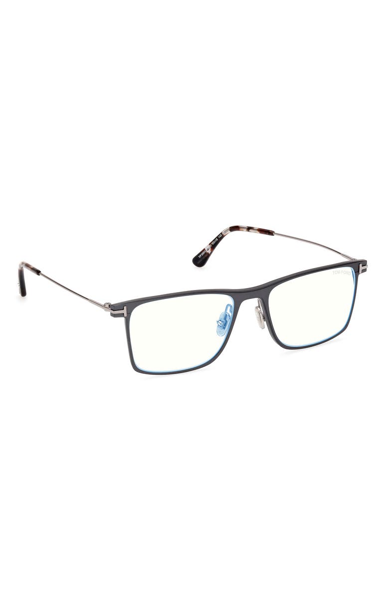 TOM FORD 55mm Square Blue Light Blocking Glasses, Alternate, color,
