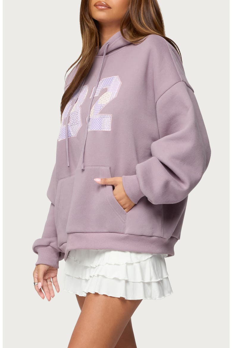 82 Appliqué Oversize Hoodie, Alternate, color, PURPLE