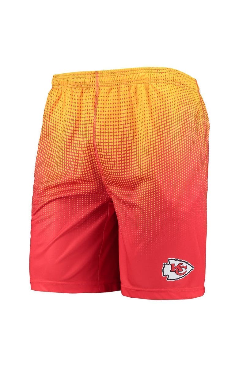 FOCO Men's FOCO Red/Gold Kansas City Chiefs Pixel Gradient Training Shorts, Alternate, color, 