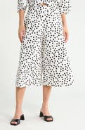 Renee C Polka Dot Wide Leg Capri Pants