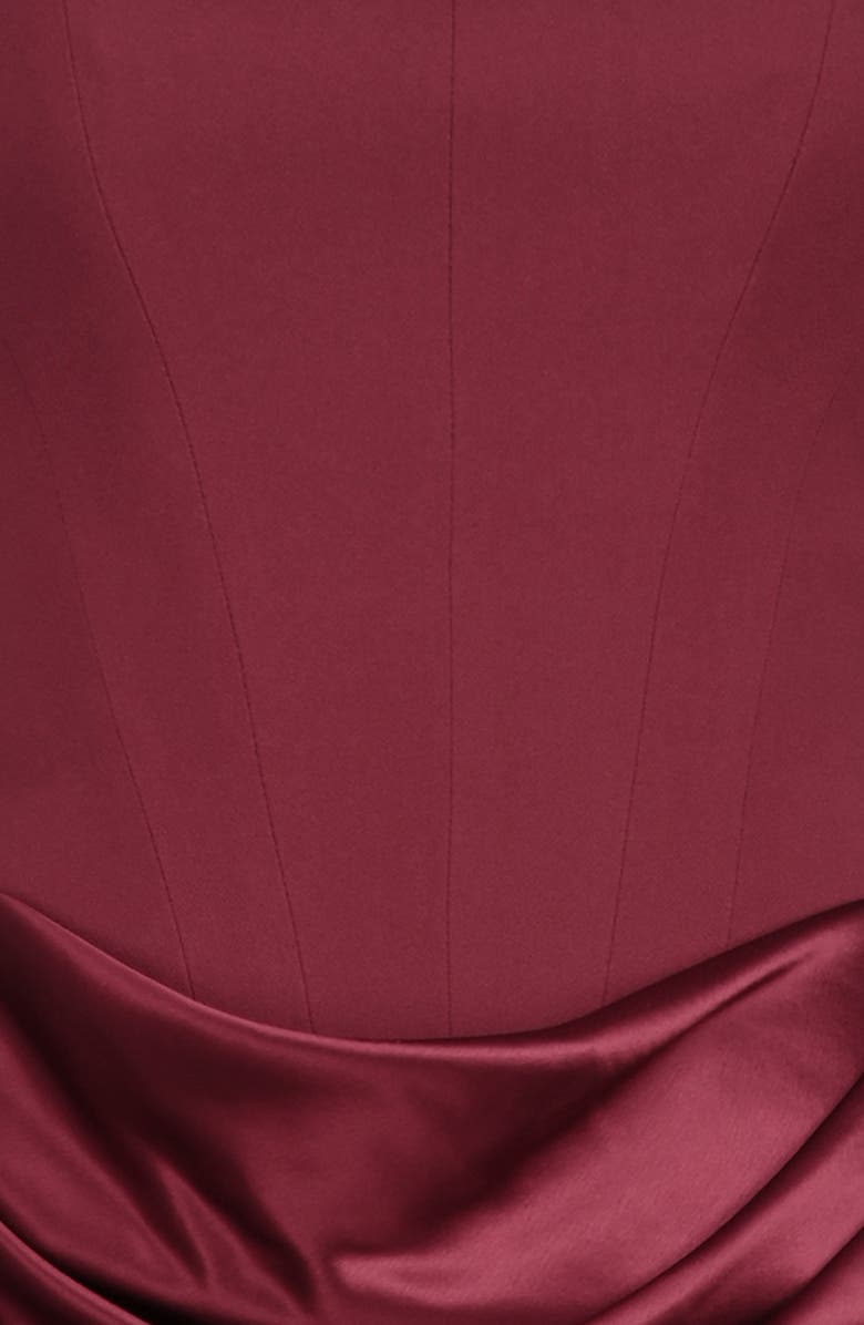 HOUSE OF CB Persephone Strapless Corset Gown, Alternate, color, Wine