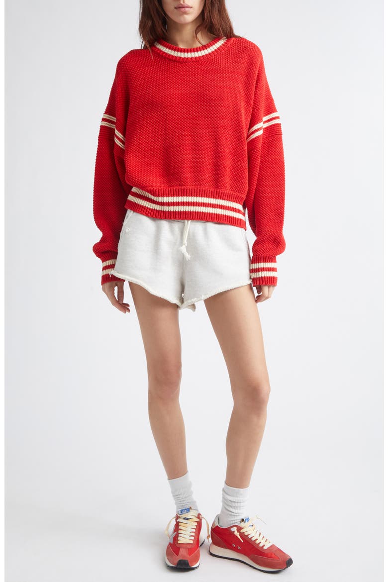Journey Boxy Crewneck Sweater, Alternate, color, TOMATO RED