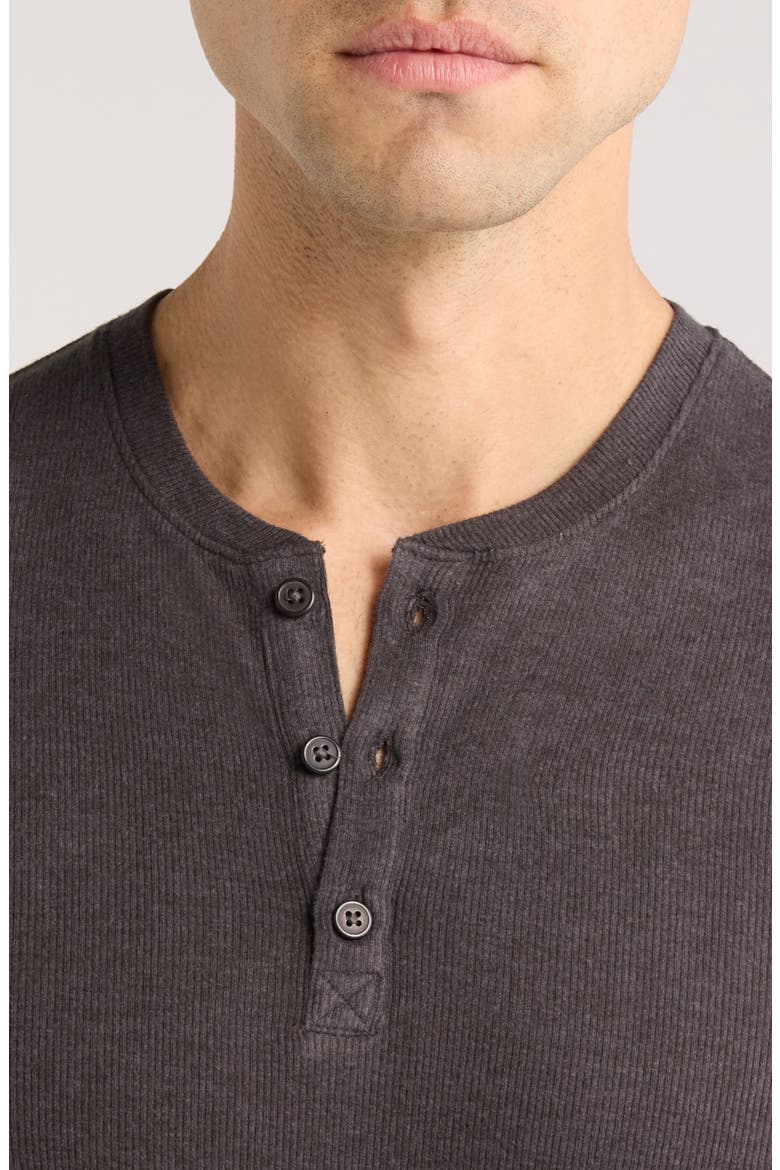 Long Sleeve Henley Lounge Shirt, Alternate, color, CHARCOAL HEATHER