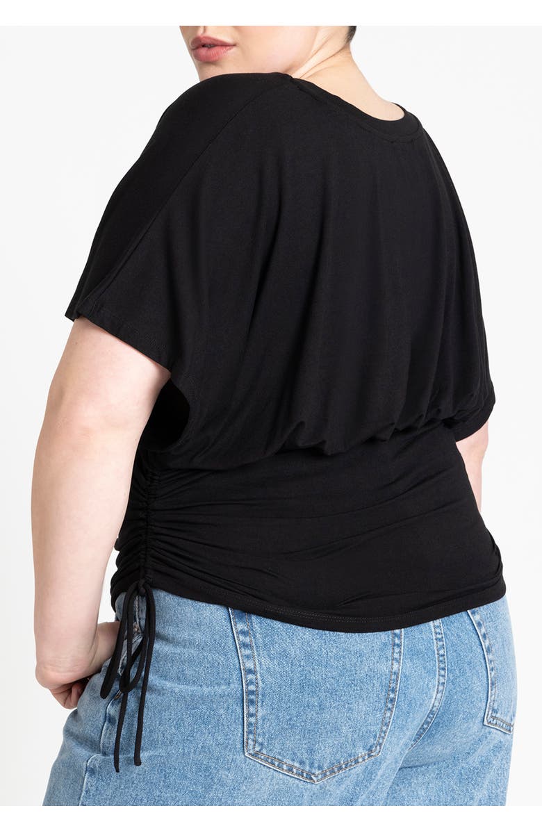 ELOQUII Kimono Sleeve Tee, Alternate, color, Black Onyx