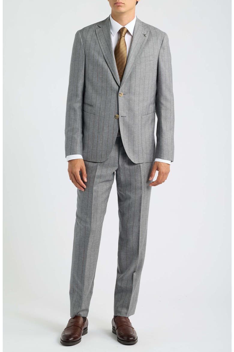 Irving Chalk Stripe Wool Suit, Main, color, LIGHT GREY