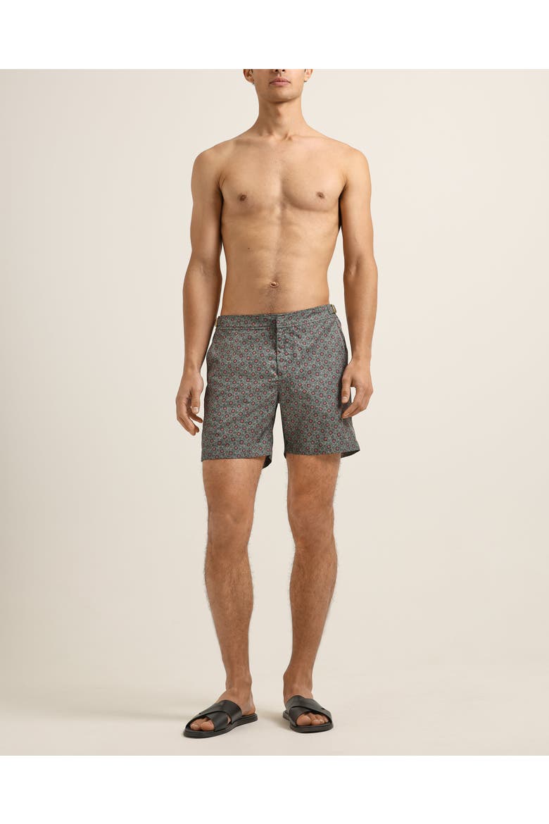 Bulldog Exclusive-Print Swim Shorts, Alternate, color, HERBAL GREEN