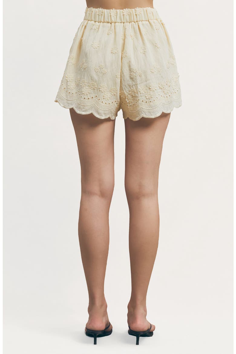 Nellie Floral Appliqué Shorts, Alternate, color, BUTTER YELLOW