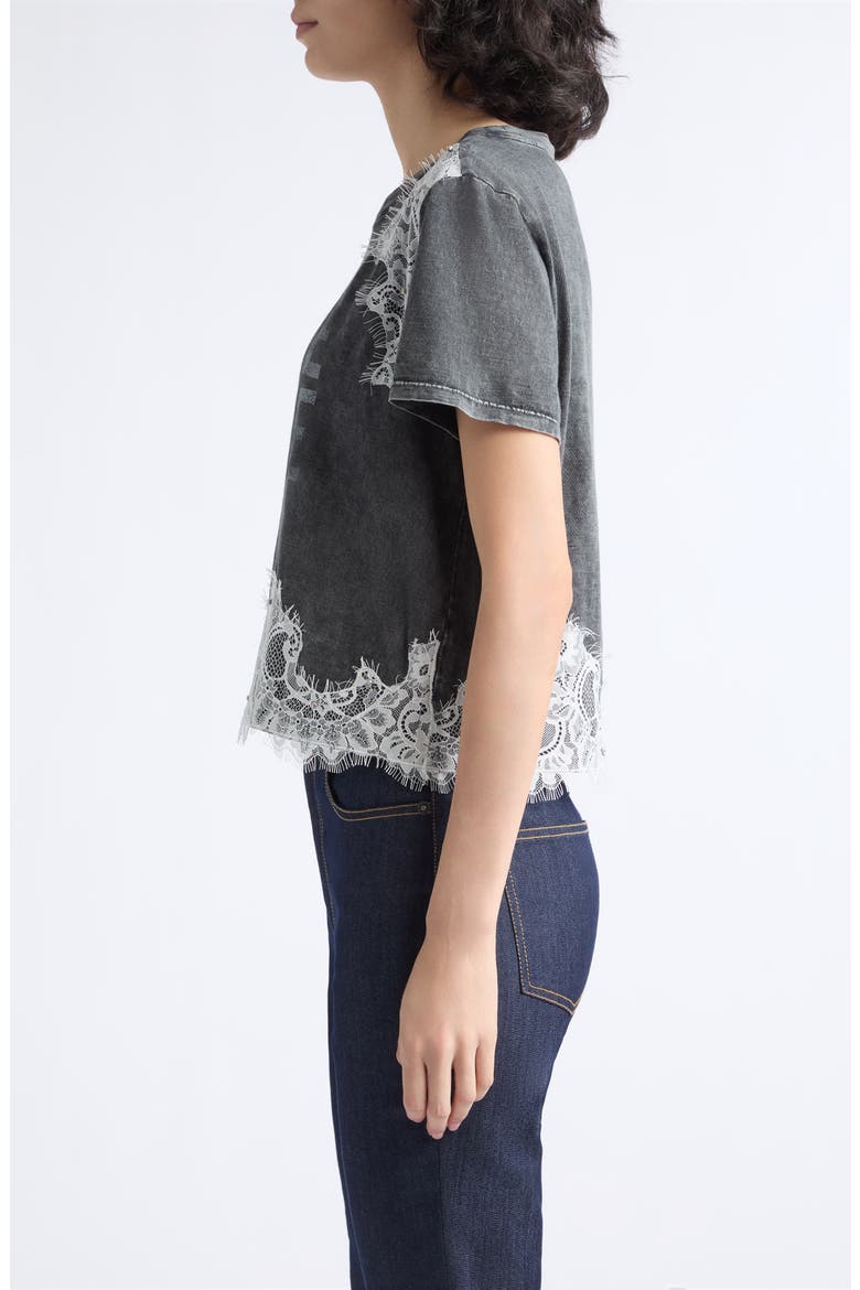 J'Adore Encore Lace Graphic Tee, Alternate, color, WASHED BLACK/ IVORY