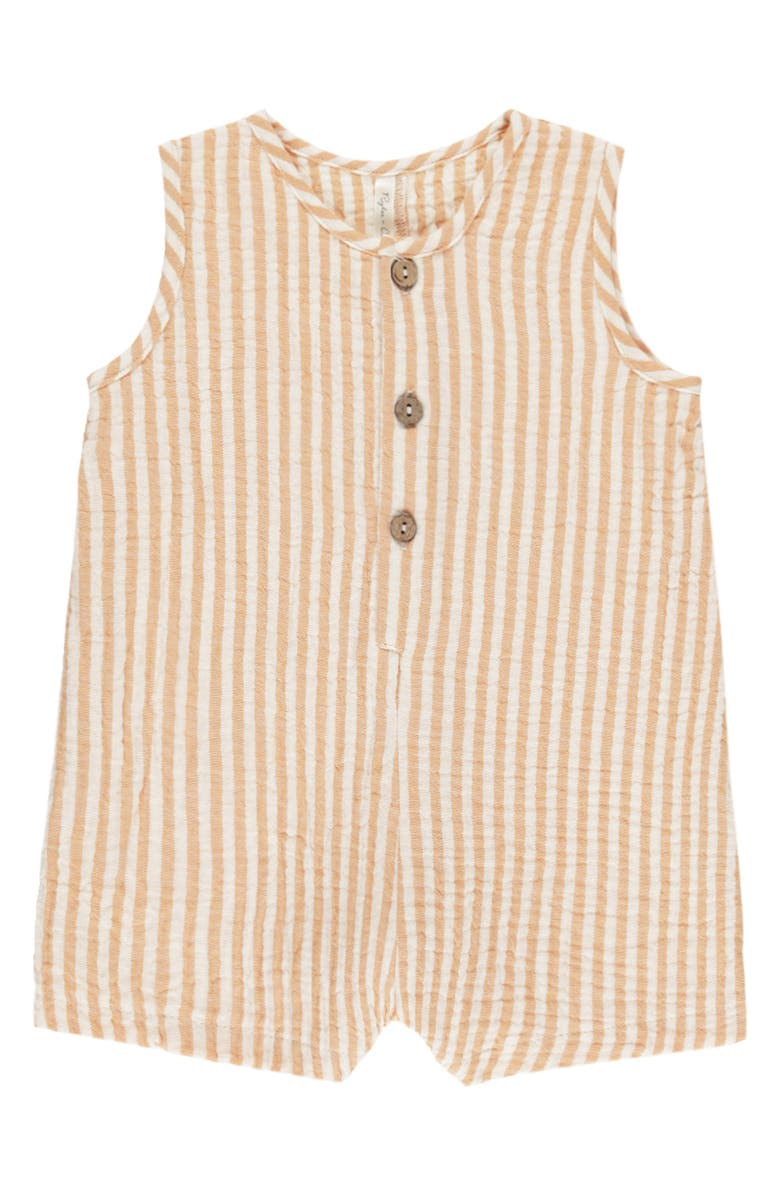 Rylee + Cru Maverick Cotton Seersucker Romper, Main, color, Grapefruit