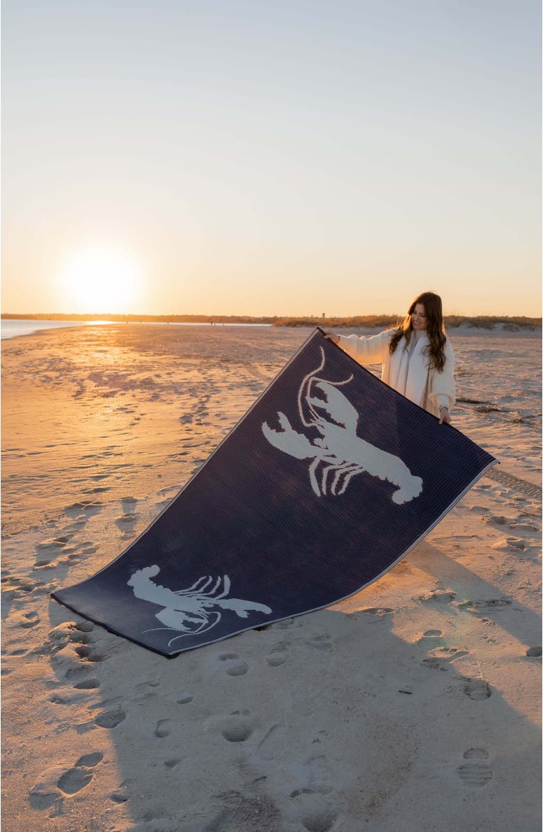 Mad Mats Double Lobster Blue & White, Alternate, color, Blue And White