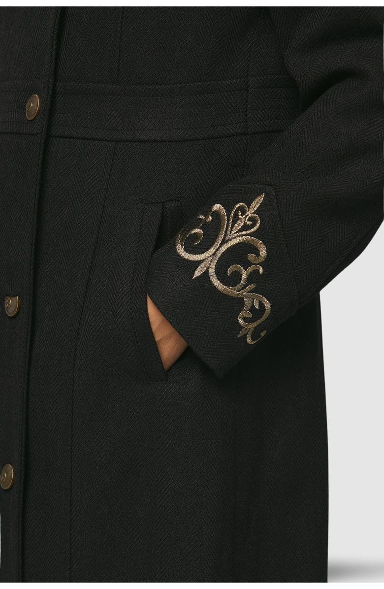 Wallis Faux Fur Military Coat, Alternate, color, Black