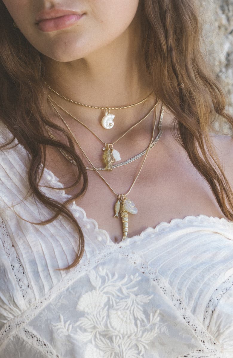 Child of Wild Tide Whisper Charm Necklace, Alternate, color, Gold