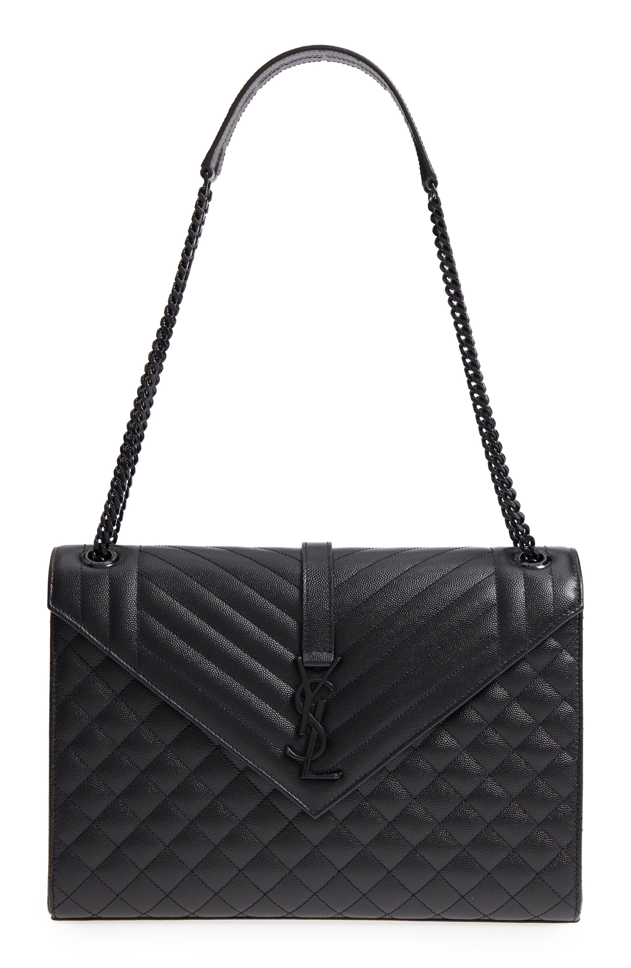 Saint Laurent Large Envelope Calfskin Shoulder Bag, Main, color, 
