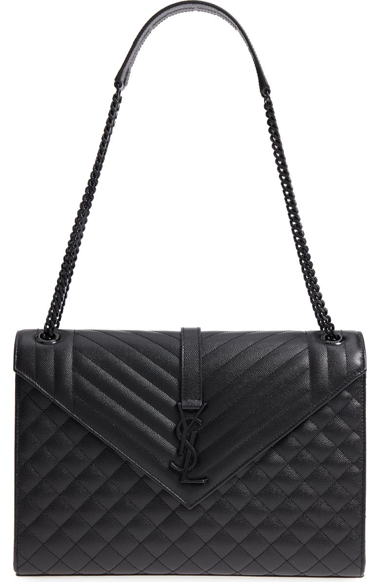 Saint Laurent Large Envelope Calfskin Shoulder Bag, Main, color,