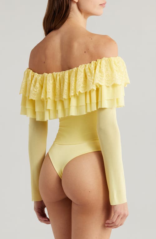 AFRM AFRM SAYLOR RUFFLE DETAIL OFF THE SHOULDER BODYSUIT