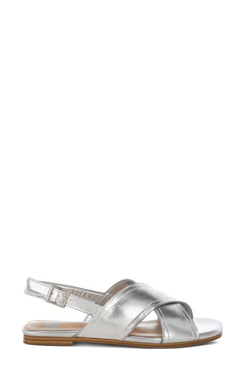 Rag & Co Women's Kanon Metallic Pleather Criss-cross Flats In Silver In Silver