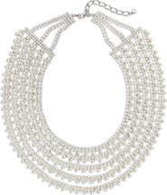 CRISTABELLE Crystal & Imitation Pearl Multistrand Collar Necklace
