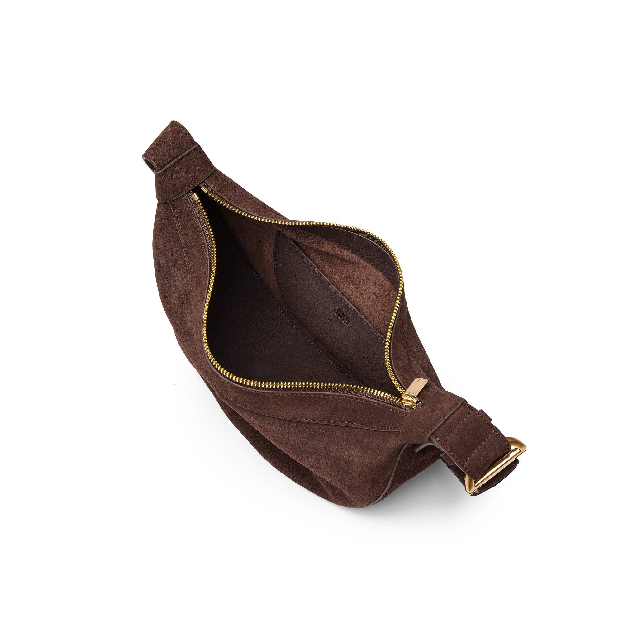 July Juliette Suede Luna Bag, Alternate, color, Espresso