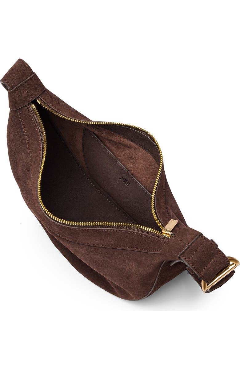 July Juliette Suede Luna Bag, Alternate, color, Espresso