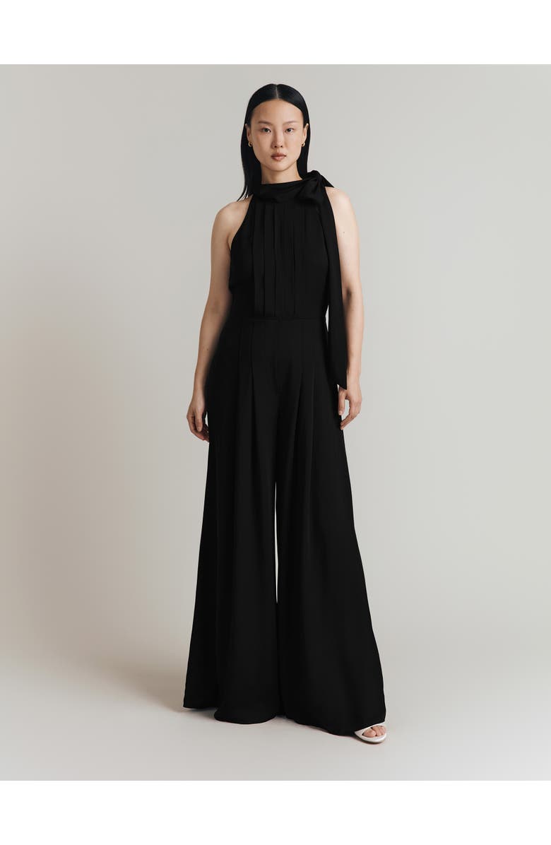 Ghost London Myla Crepe Halter Neck Jumpsuit, Alternate, color, Black