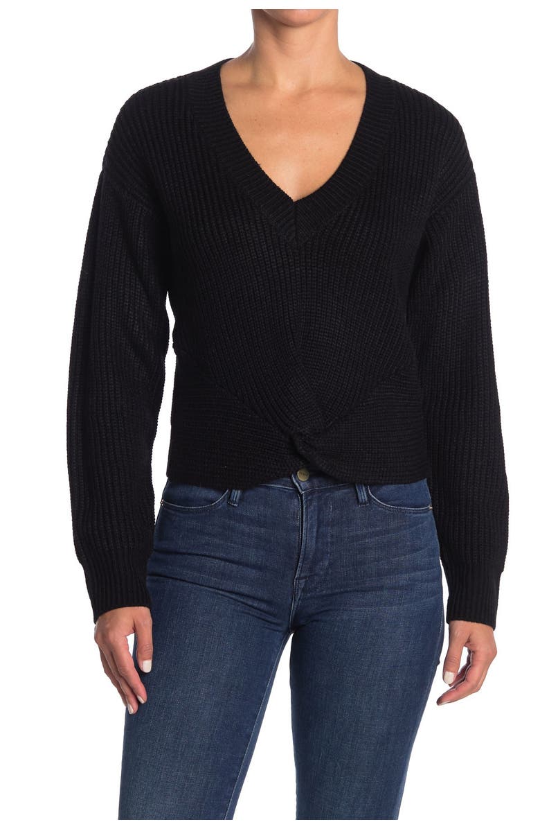 WAYF Varsity Knot Front Sweater, Main, color, 