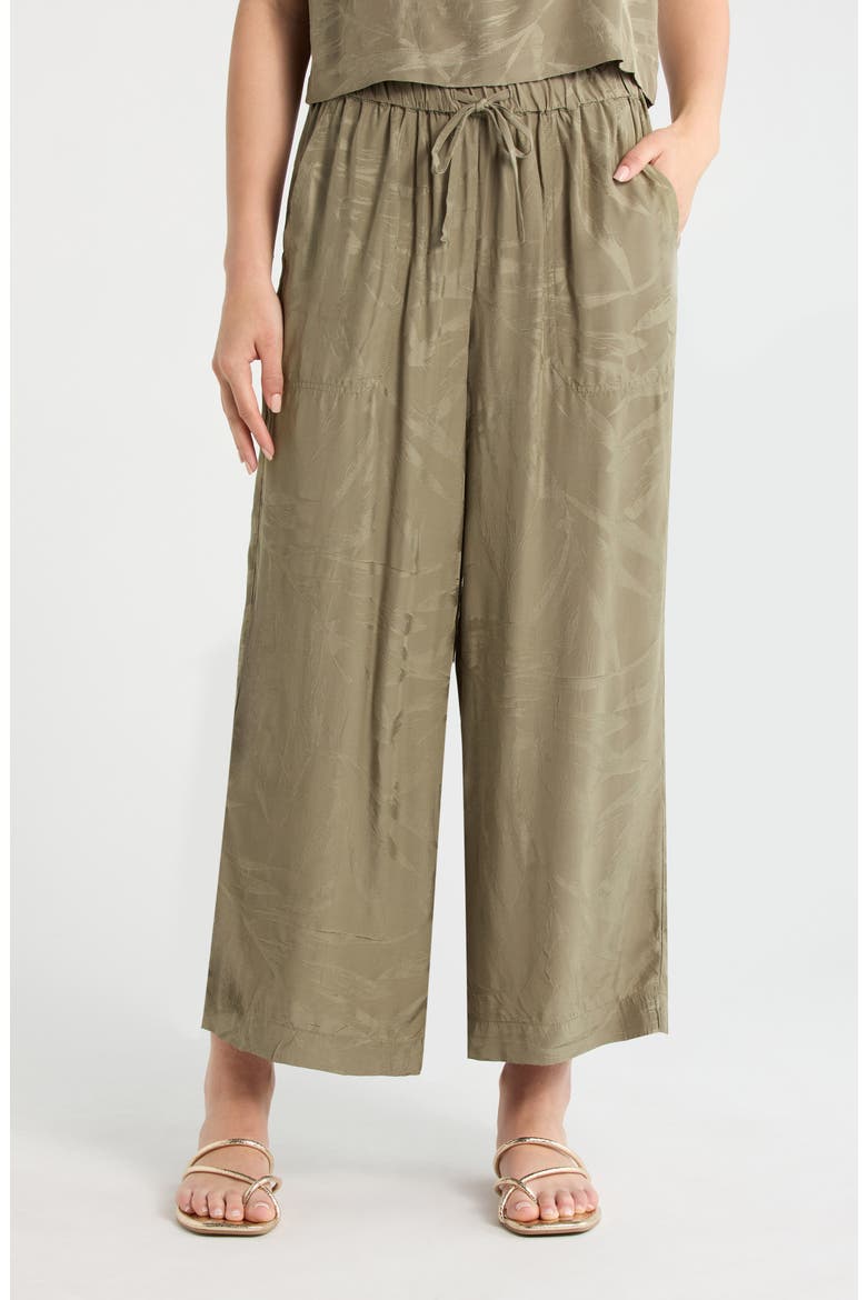 Angie Jacquard Palazzo Ankle Pants, Main, color, SOFT GREEN