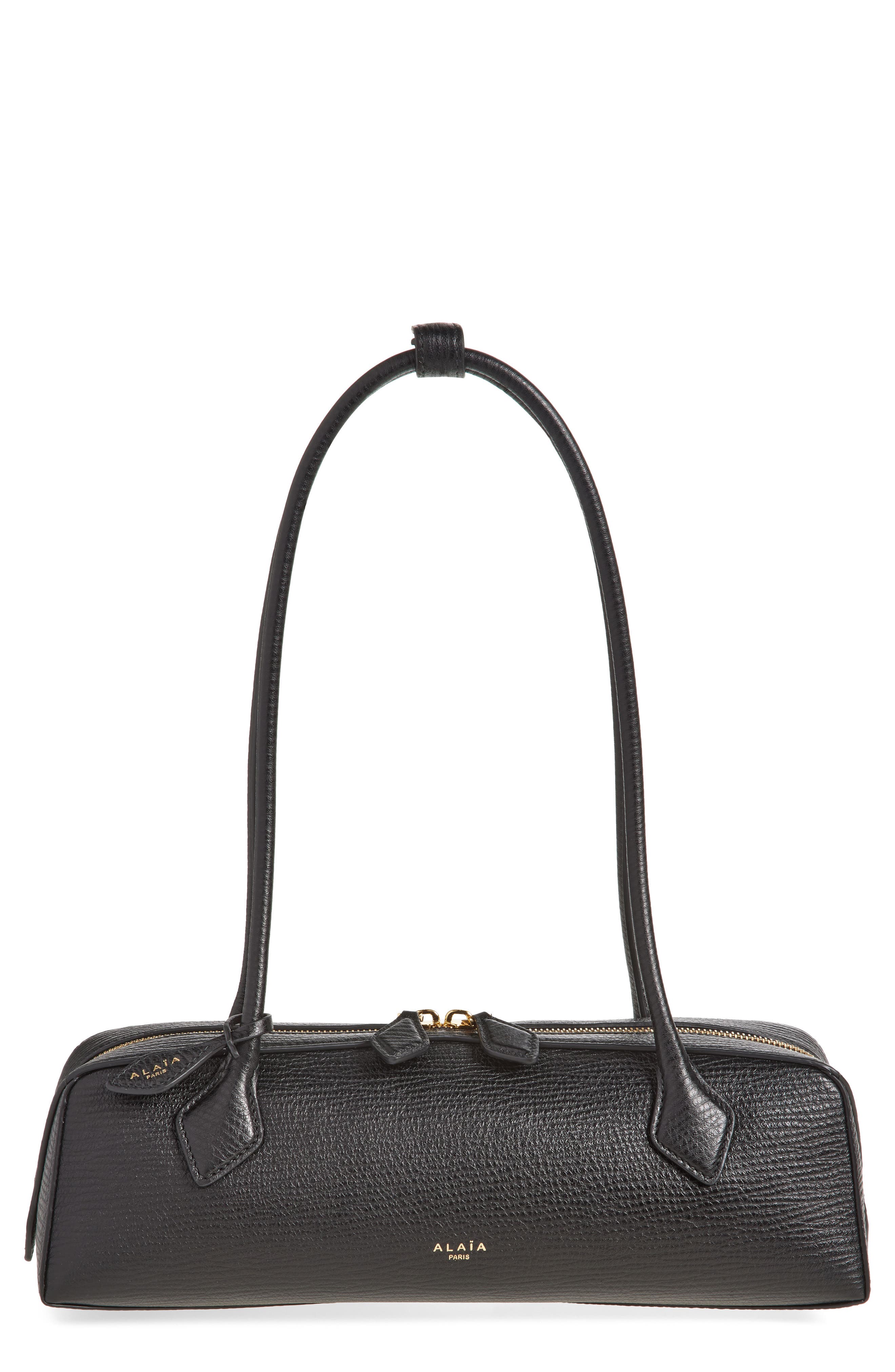 Alaïa Medium Le Teckel East/West Leather Shoulder Bag, Main, color, 