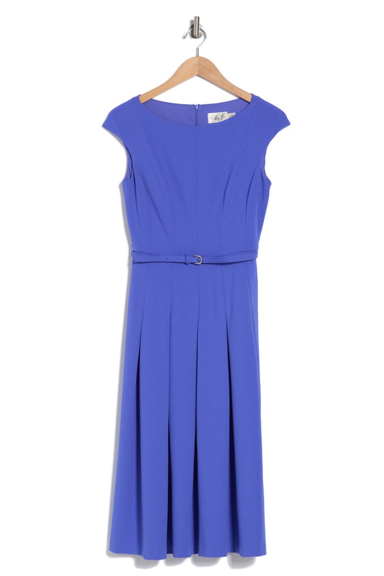 Bateau Neck Cap Sleeve Midi Dress, Alternate, color, PERIWINKLE