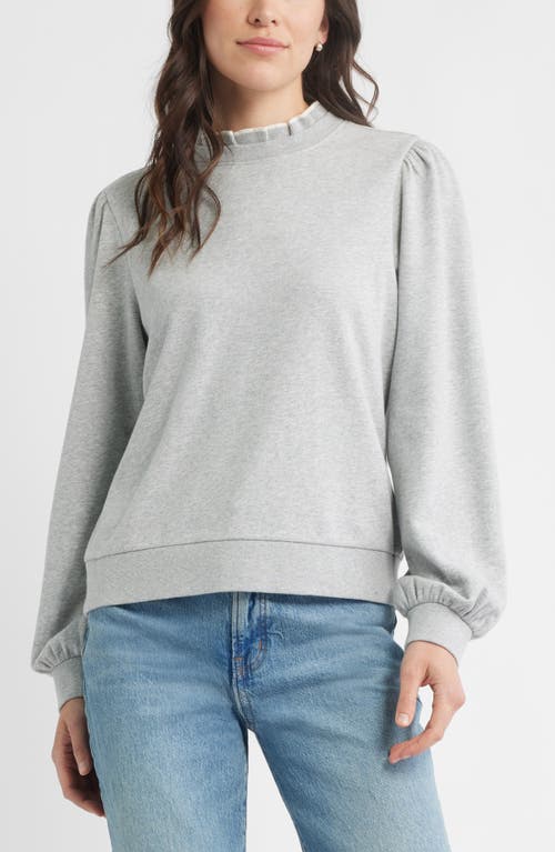 Caslonr Caslon(r) Ruffle Crewneck Sweatshirt In Gray