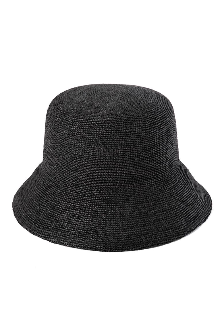 The Inca Raffia Bucket Hat, Main, color, BLACK