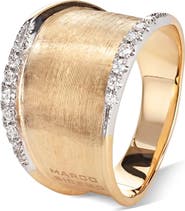 Marco Bicego Medium Lunaria 18K Yellow Gold & Diamond Ring