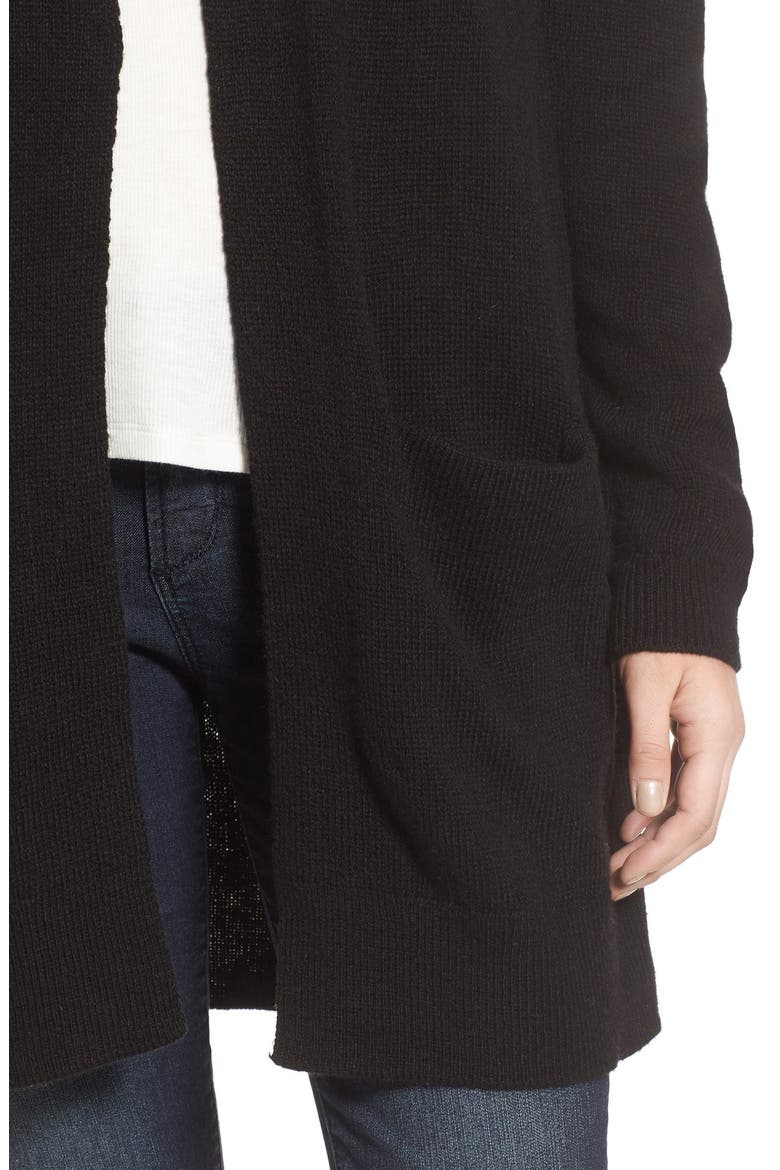Open Front Cardigan, Alternate, color, BLACK