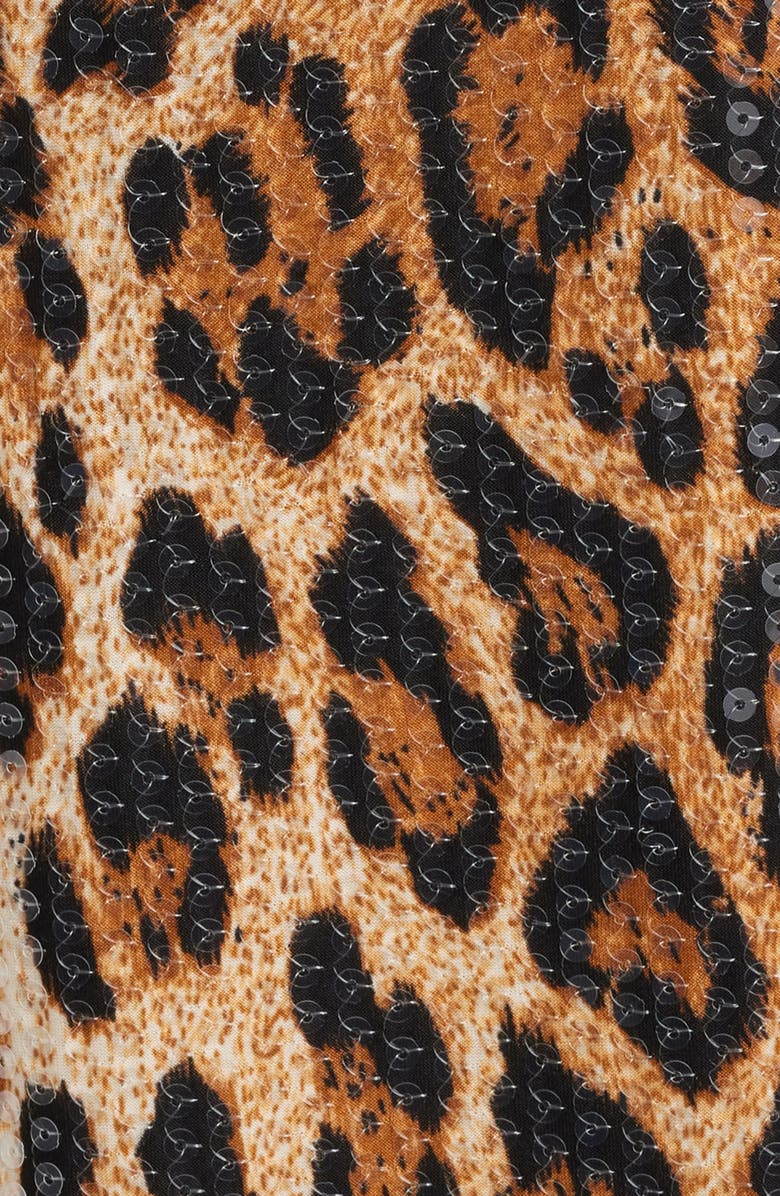 Anne Klein Leopard Sequin Sleeveless Shift Dress, Alternate, color, Blurred Floating Flora