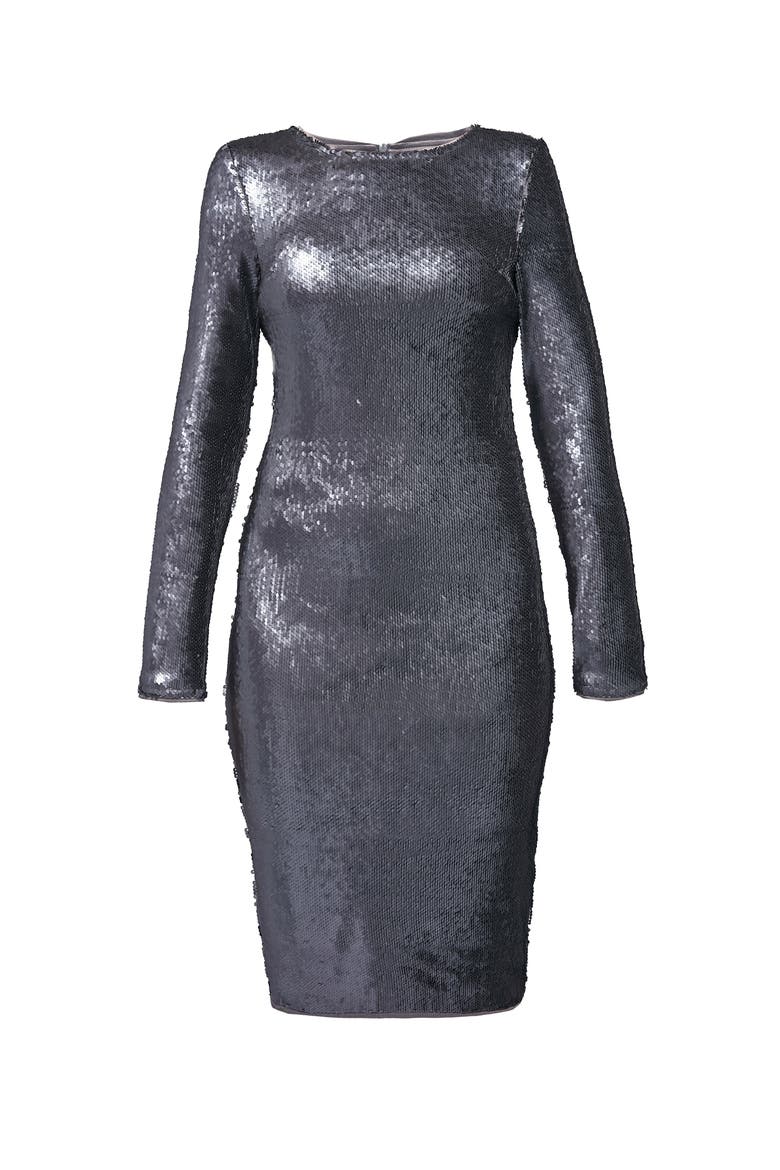 Lullaby Sequin Dress, Alternate, color, Gunmetal Sequin