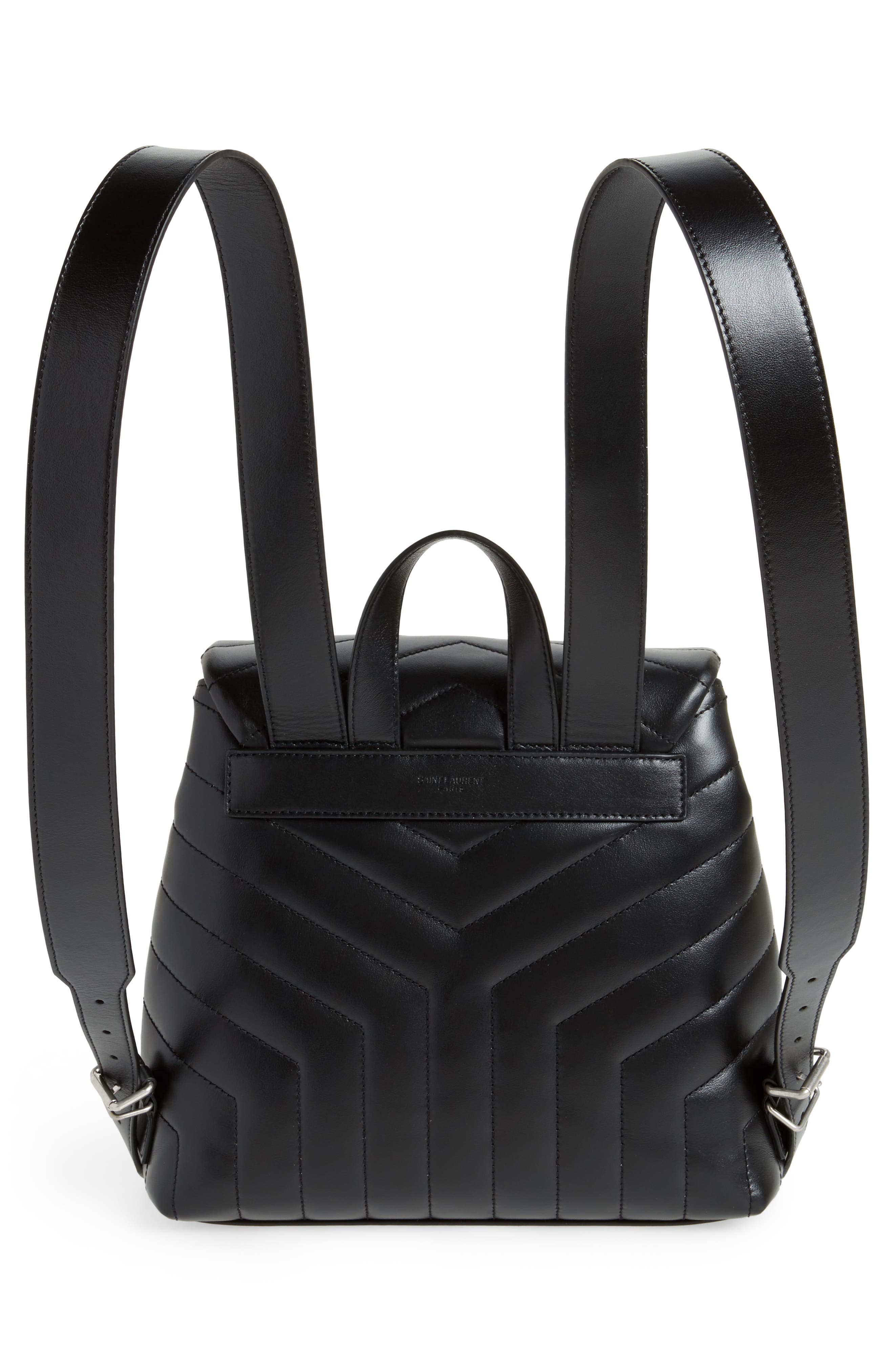 Saint Laurent Small Loulou Quilted Calfskin Leather Backpack, Alternate, color, 