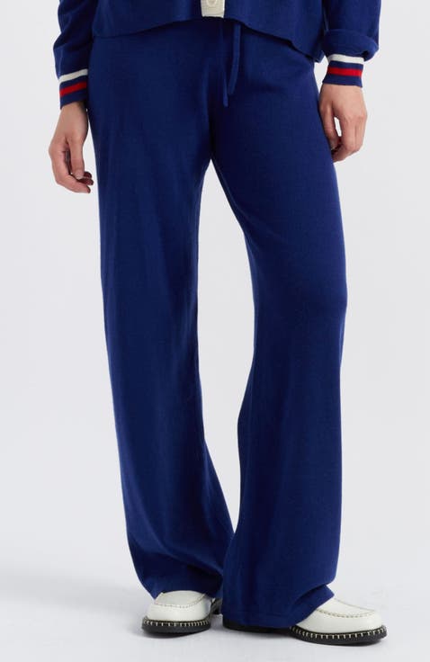 Snoopy Nautical Wide Leg Wool Cashmere Pants