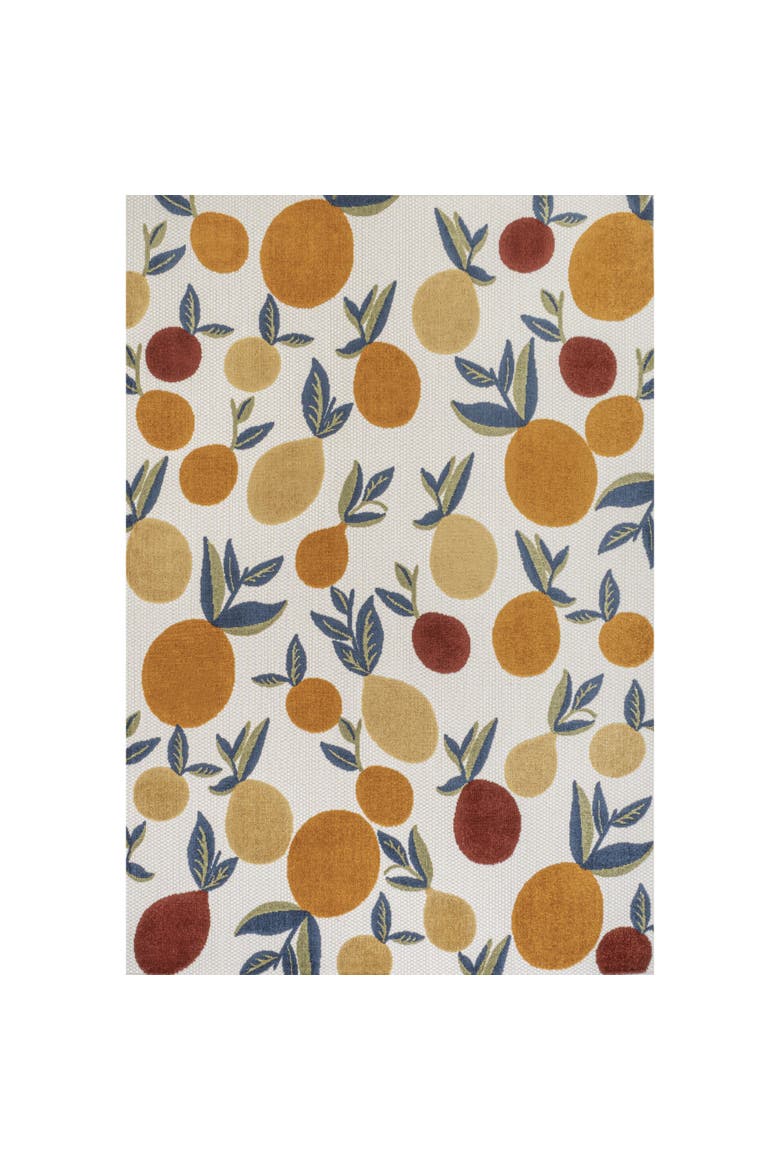 Limone Bold Lemon High-Low Indoor/Outdoor Area Rug, Main, color, Orange/Beige/Cream