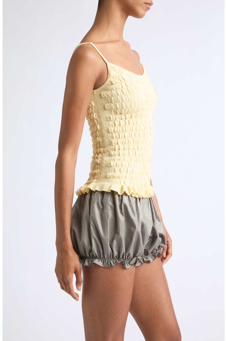 The Shirred Knit Cotton & Cashmere Camisole, Alternate, color, LEMON