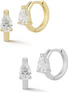 GLAZE JEWELRY Set of 2 Cubic Zirconia Small Hoop Earrings