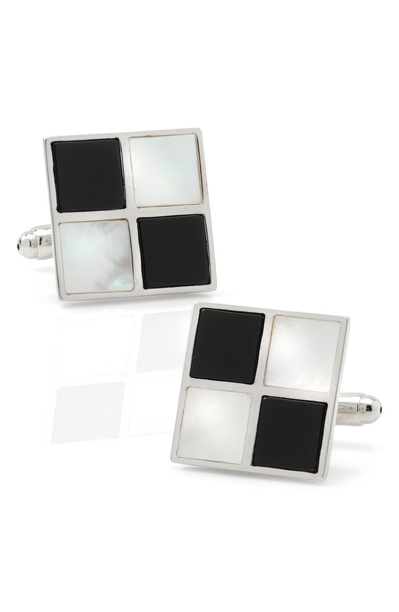 Cufflinks, Inc. Checkerboard Cuff Links, Main, color, White