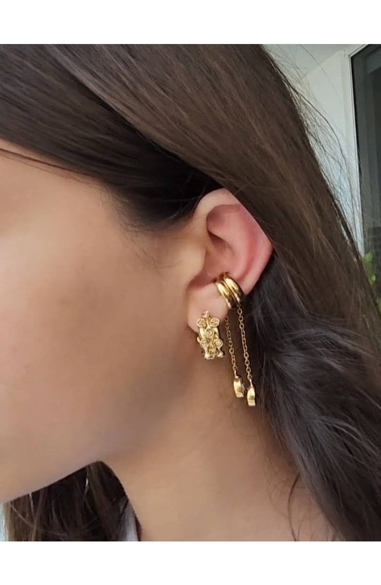 Daniela Millan Jewelry Triple Luxe Hoops, Alternate, color, Gold